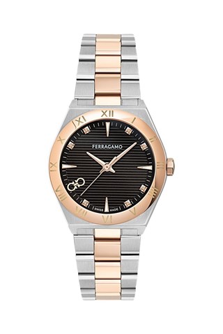 Relógio de quartzo banhado a ouro rosa