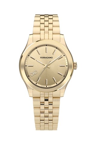 Relógio de quartzo em aço 
Dourado