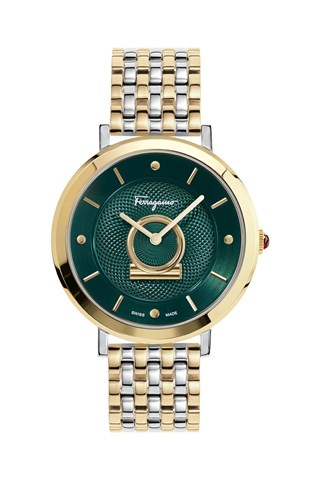 Relógio de quartzo em aço Dourado e prateado