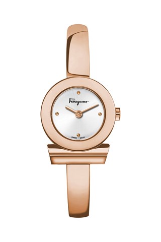 Relógio de quartzo em aço folheado íon Dourado rosa