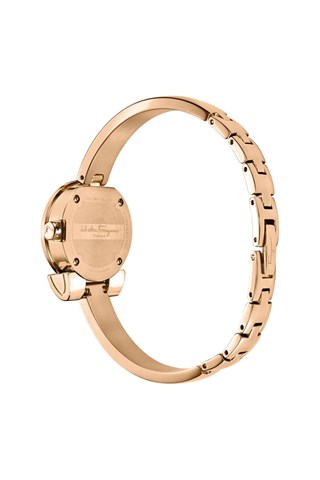 Relógio de quartzo em aço folheado íon Dourado rosa