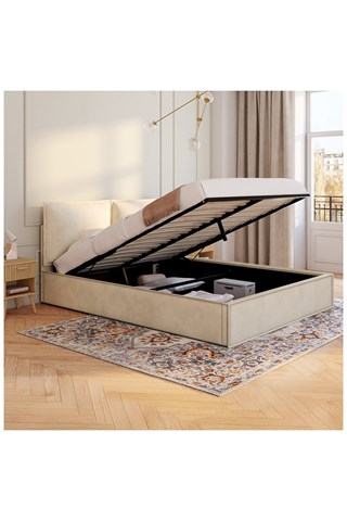 Cama com arrumação com sommier Lilou - Área de deitar 160 x 200 cm