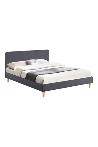 Cama de madeira Evy - Cinzento - 160 x 200 cm