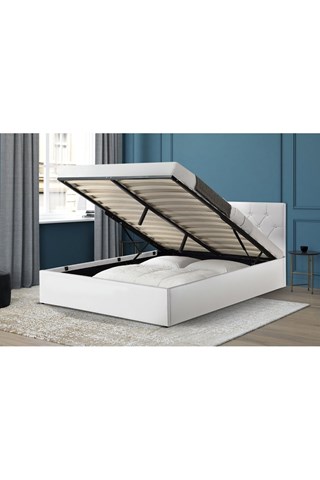 Cama com arrumação e estrado Hannah Branco