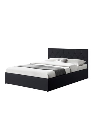 Cama com arrumação e sommier Hannah - Preto