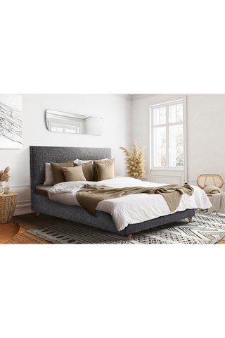 Cama com arrumação e sommier Luléa - Antracite