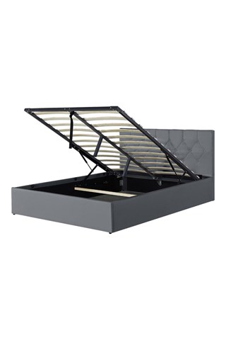 Cama com arrumação e sommier Austin - Cinzento