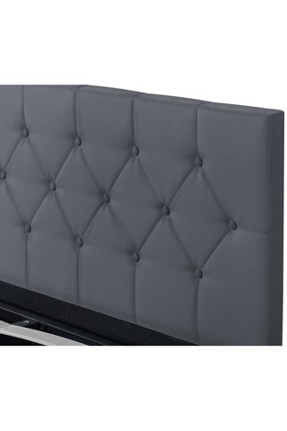 Cama com arrumação e sommier Austin - Cinzento