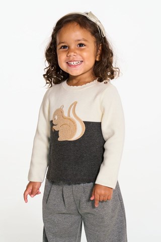 Trui - Wit en Gemêleerd Donkergrijs - Obaïbi