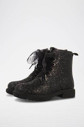 Botins com purpurinas - Preto