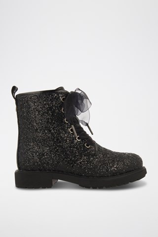 Botins com purpurinas - Preto