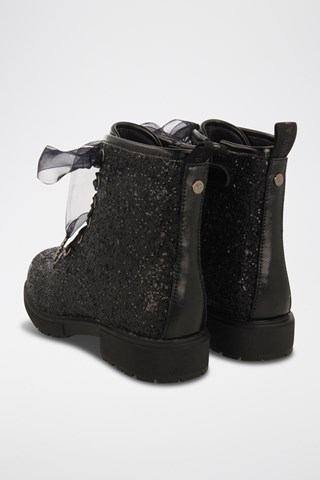Botins com purpurinas - Preto