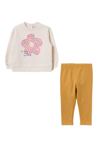 Sweat e leggings - Bege e mostarda