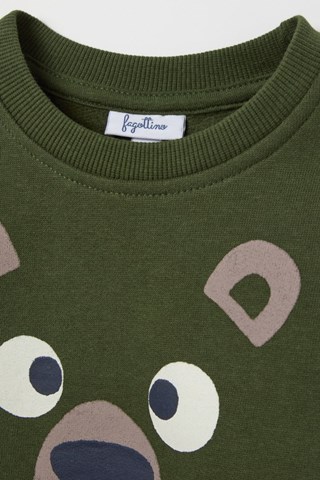 T-shirt e calças - Verde-escuro e bege