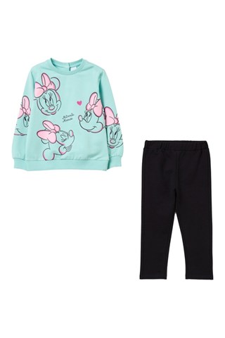 Sweat e calças Minnie Disney - Verde-claro e preto