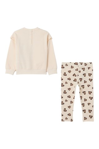 T-shirt Minnie Disney e calças em algodão biológico - Cru