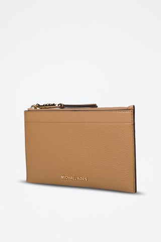 Porta-cartões de couro - Avelã