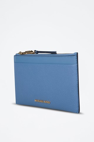 Porta-cartões de couro - Azul