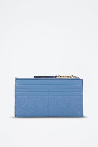 Porta-cartões de couro - Azul