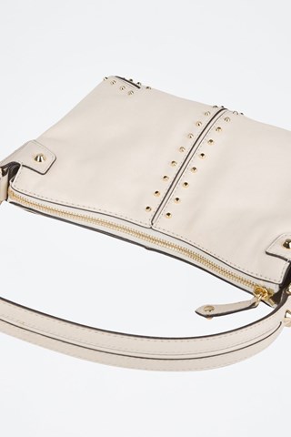 Mala de ombro em couro - Creme