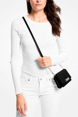 Mala a tiracolo em couro 
Preto