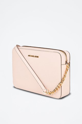 Mala a tiracolo em couro Rosa-maquilhagem