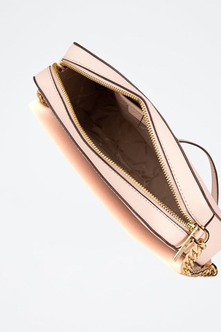 Mala a tiracolo em couro Rosa-maquilhagem