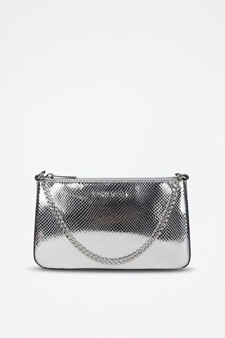 Mala de ombro e porta-cartões - Prateado