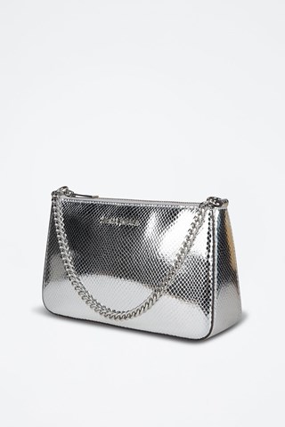 Mala de ombro e porta-cartões - Prateado