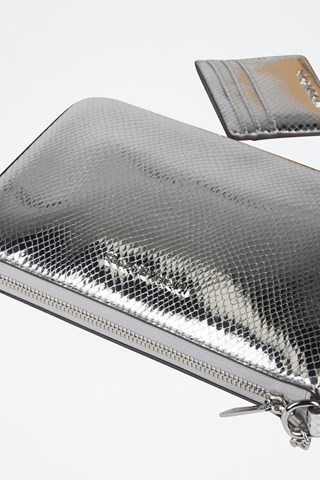 Mala de ombro e porta-cartões - Prateado