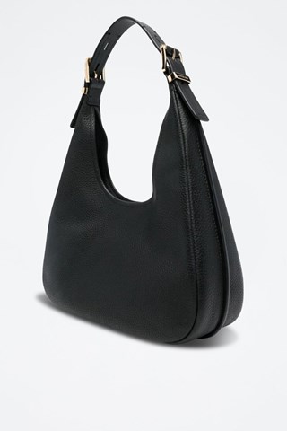 Mala de ombro em couro - Preto