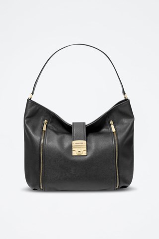 Mala de ombro em couro - Preto