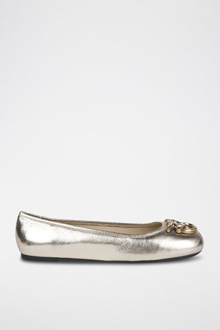 Sabrinas em couro de cabra - Dourado