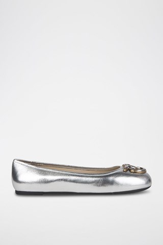 Sabrinas em couro de cabra - Prateado