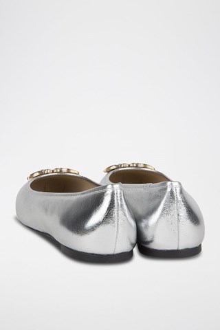 Sabrinas em couro de cabra - Prateado