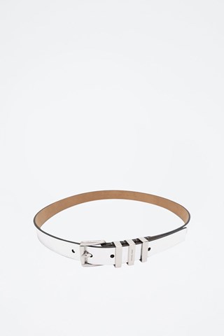 Cinto de couro - Prateado