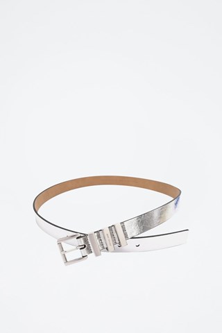 Cinto de couro - Prateado