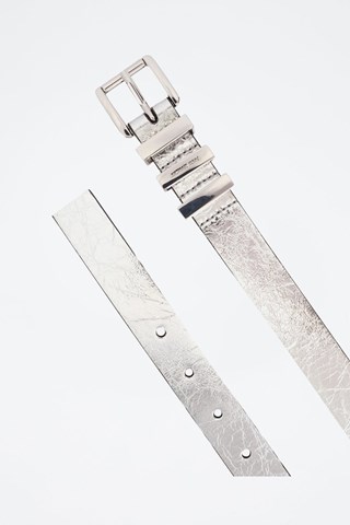 Cinto de couro - Prateado