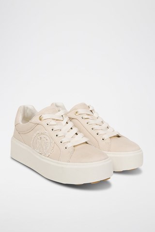 Sapatilhas com plataforma - Bege