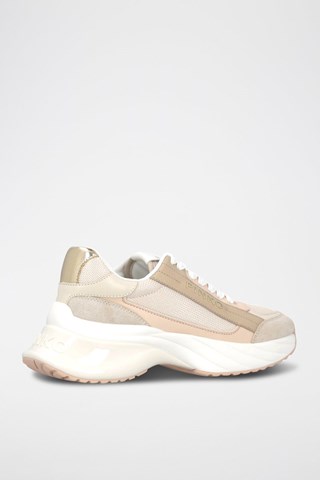 Sapatilhas com plataforma de couro Ariel - Nude e branco