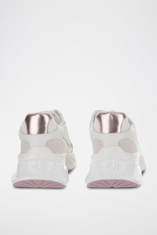 Sapatilhas com plataforma em couro Ariel 07 - Branco e rosa