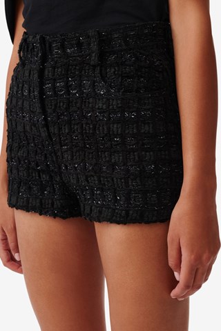 Short en tweed et velours taille haute Giselle - Noir