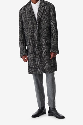 Manteau en laine et alpaga Calvon - Noir