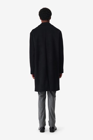 Manteau long en laine et cachemire Cung - Noir