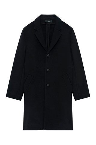 Manteau long en laine et cachemire Cung - Noir
