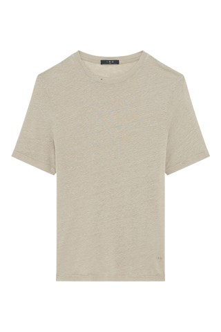 T-shirt en lin Areso - Taupe chiné