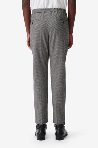 Pantalon droit en laine Robby - Noir et écru