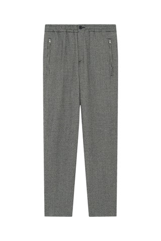 Pantalon droit en laine Robby - Noir et écru