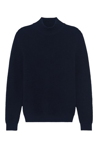 Pull en laine de Mérinos Madayan - Bleu marine