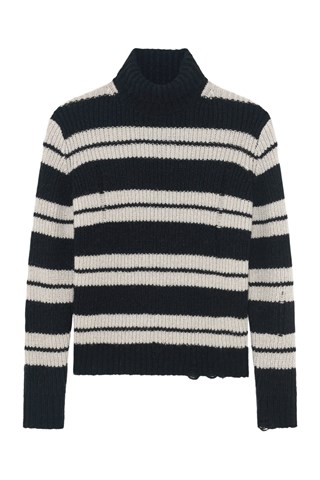 Pull en laine Omino - Noir et blanc